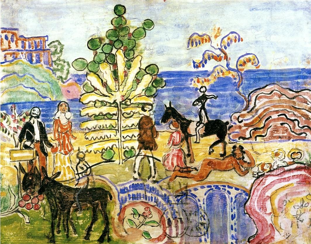 Fantasy (also known as Fantasy with Flowers, Animals and Houses) by Maurice Prendergast