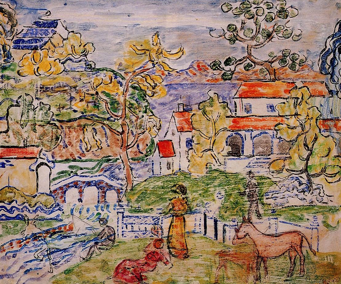 Figures and Donkeys (also known as Fantasy with Horse) by Maurice Prendergast