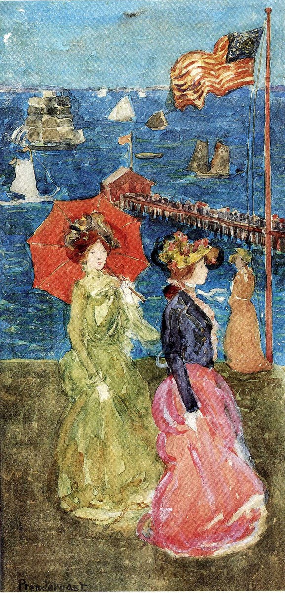 Figures under the Flag by Maurice Prendergast