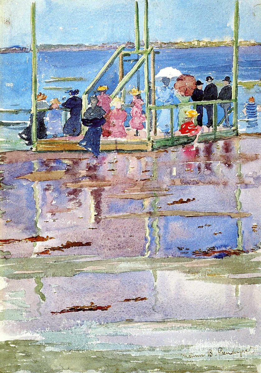 Float at Low Tide, Revere Beach (also known as People at the Beach) by Maurice Prendergast