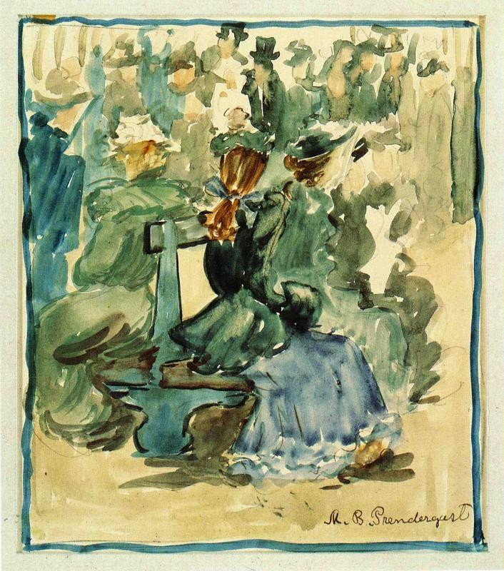 Ladies Seated on a Bench (also known as Ladies in the Park) by Maurice Prendergast