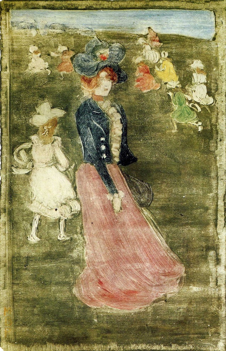 Lady in a Pink Skirt by Maurice Prendergast