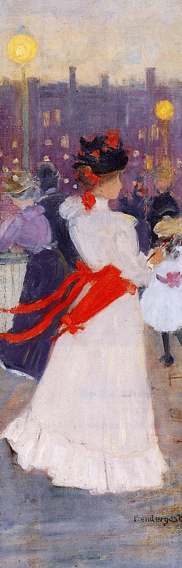 Lady with a Red Sash by Maurice Prendergast
