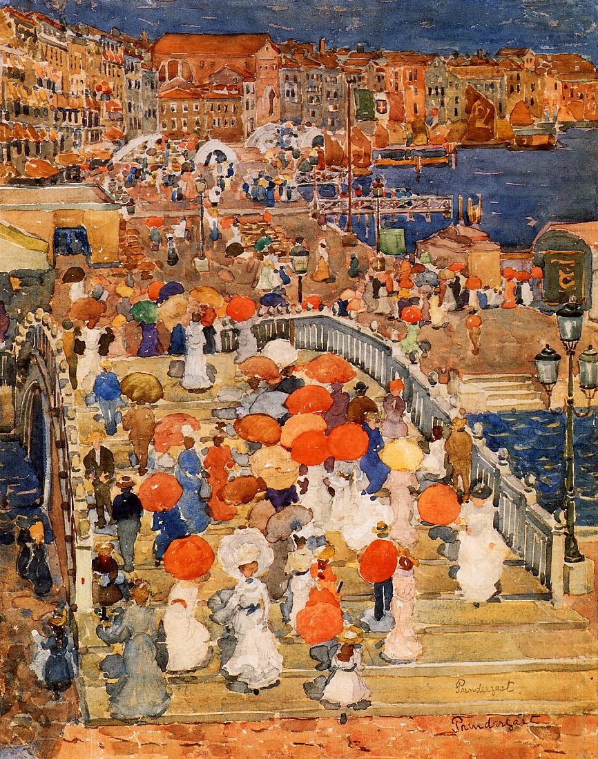 Ponte della Paglia (also known as Marble Bridge) by Maurice Prendergast