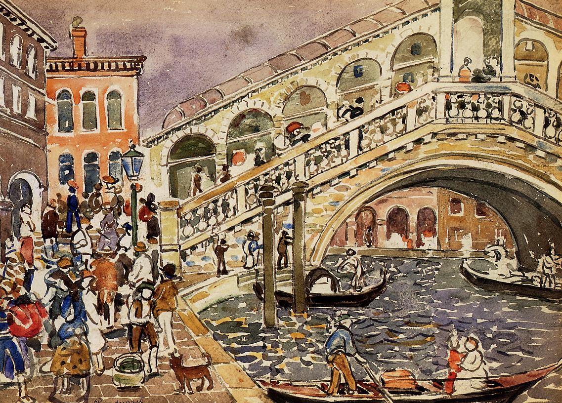 Rialto Bridge (also known as The Rialto Bridge, Venice) by Maurice Prendergast