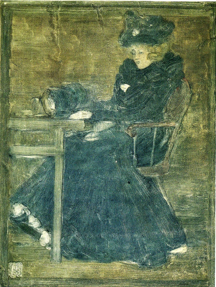 Seated Woman in Blue (also known as At the Cafe) by Maurice Prendergast