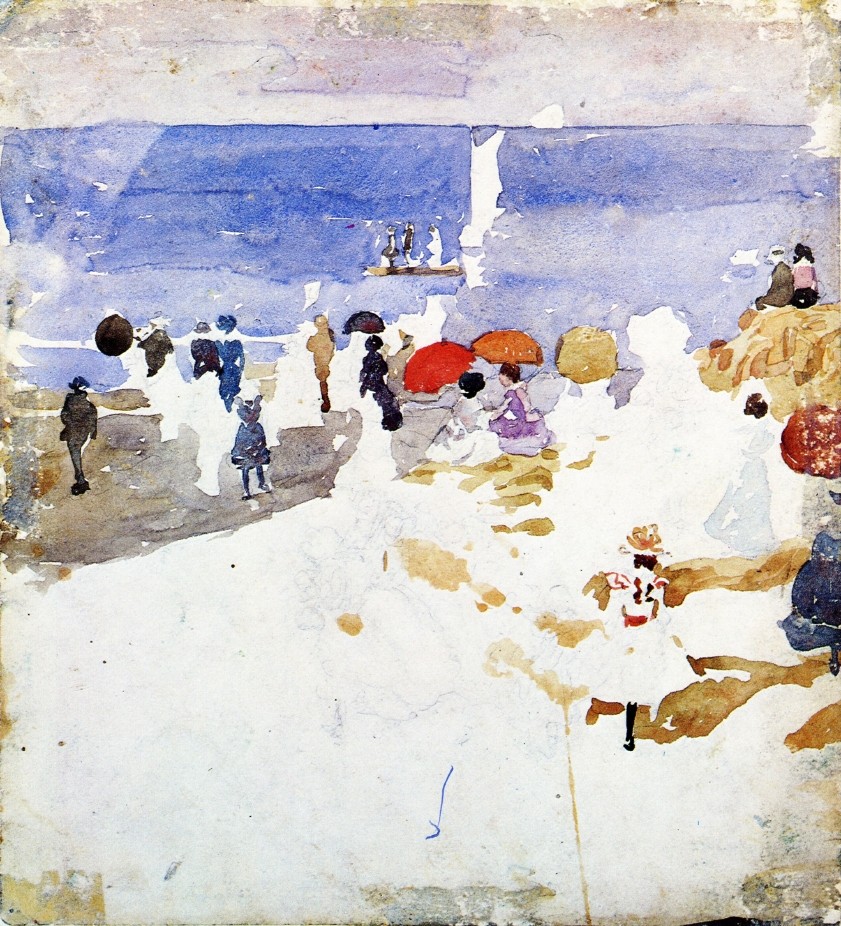 Sketch Figures on Beach (also known as Early Beach) by Maurice Prendergast