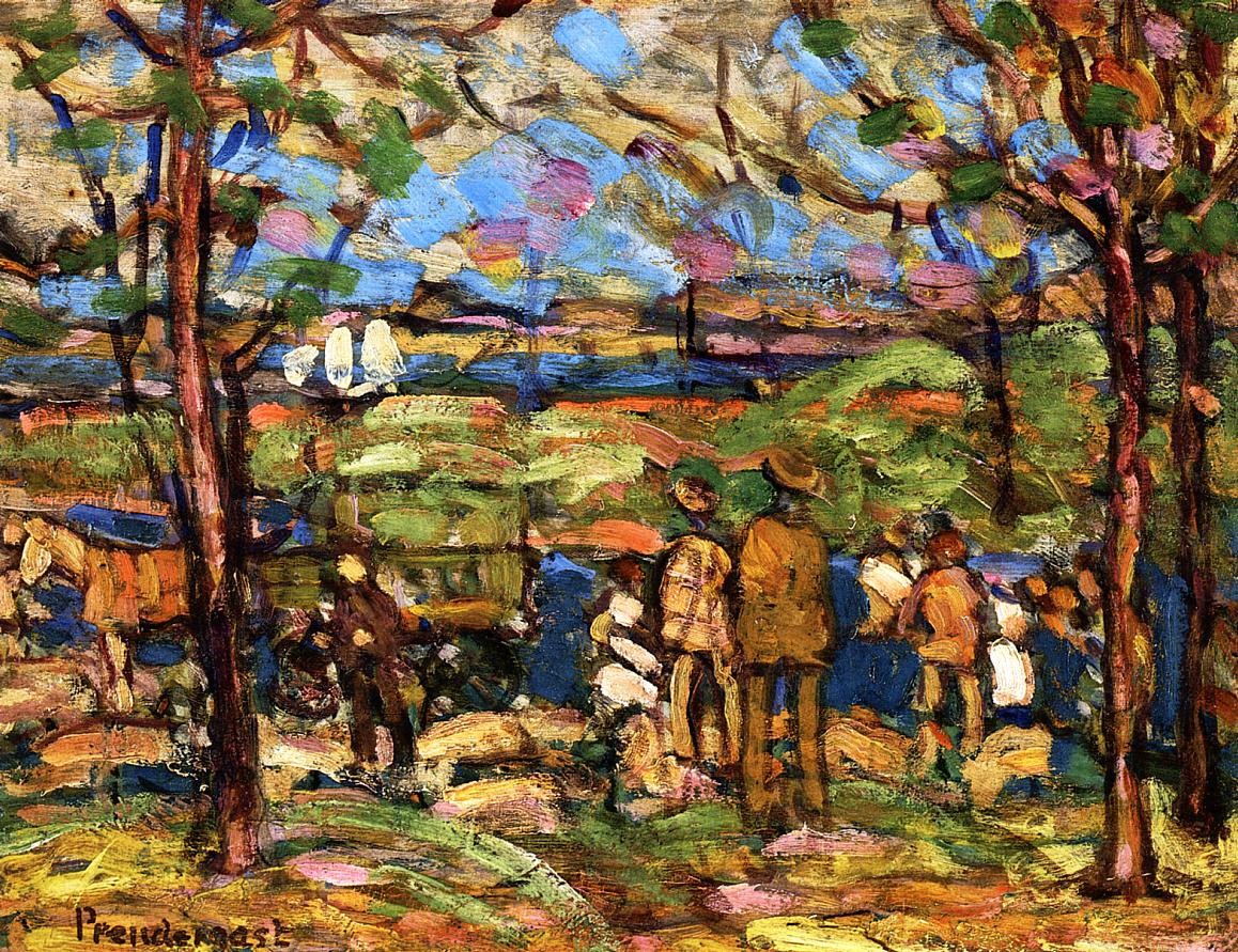 Squanton (also known as Men in Park with a Wagon, Squanton) by Maurice Prendergast
