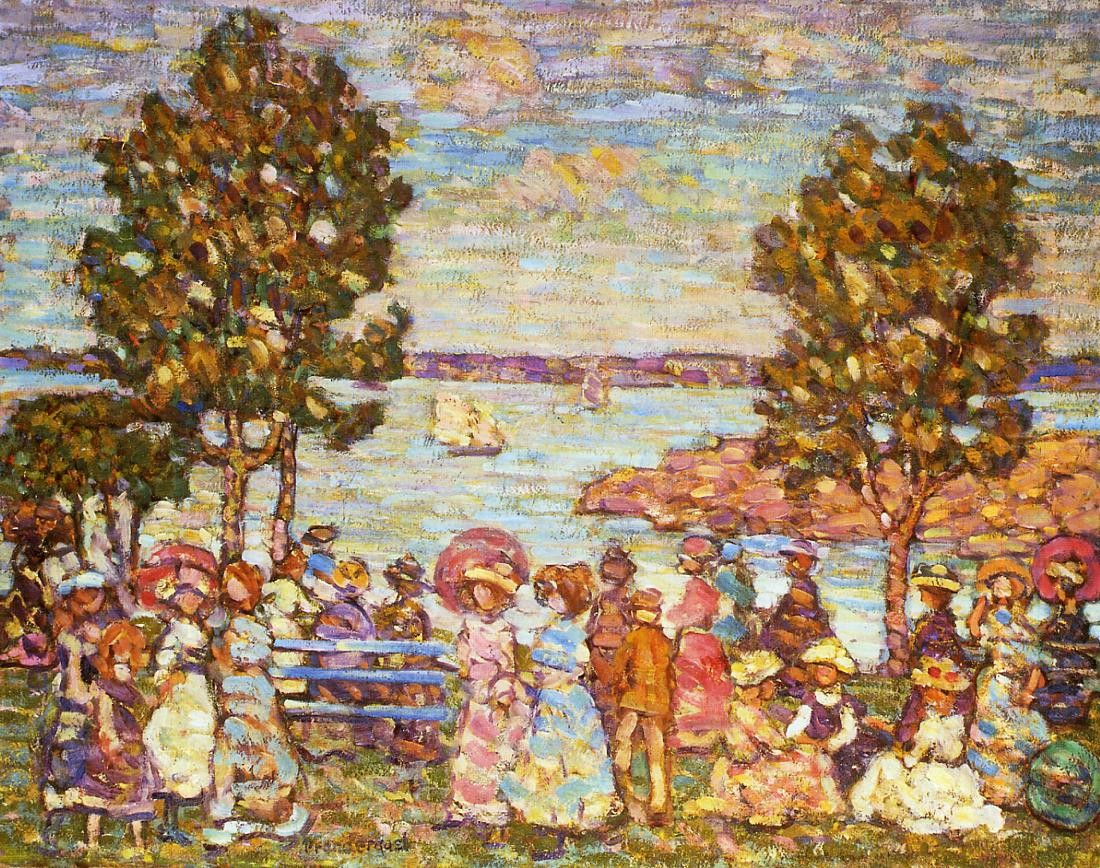 The Holiday (also known as Figures by the Sea or Promenade by the Sea) by Maurice Prendergast
