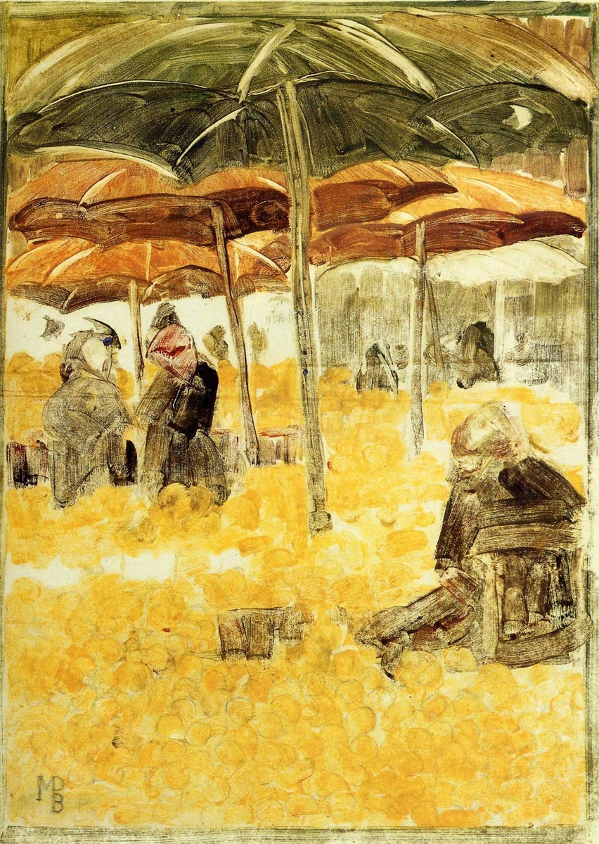 The Orange Market by Maurice Prendergast