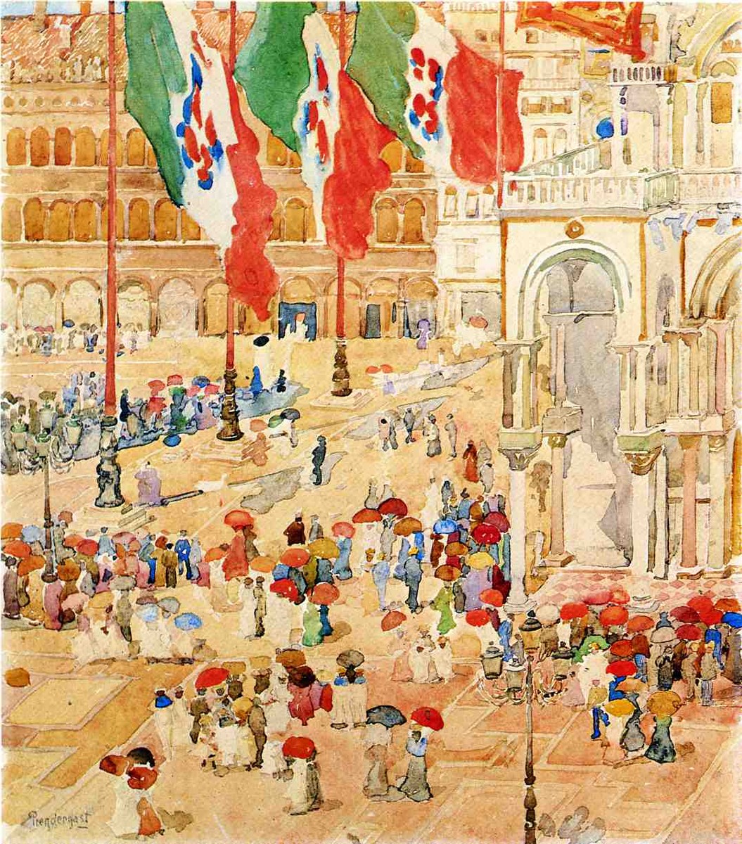 The Piazza of St. Marks, Venice by Maurice Prendergast