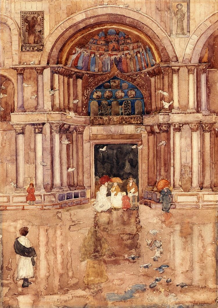 The Porch with the Old Mosaics, St. Mark's, Venice by Maurice Prendergast