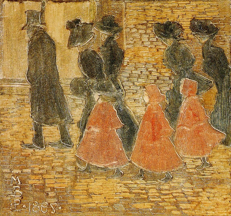 Three Little Girls in Red by Maurice Prendergast