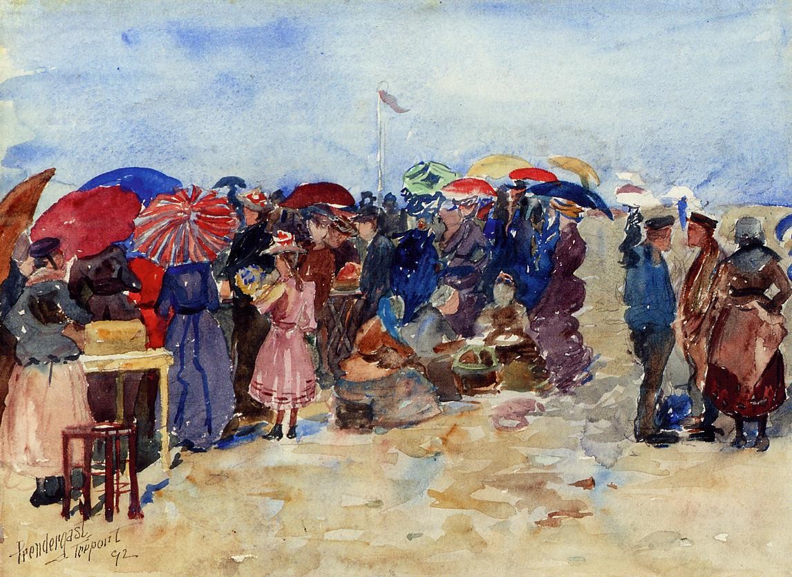 Treport Beach (also known as A Very Sunny Day, Treport) by Maurice Prendergast