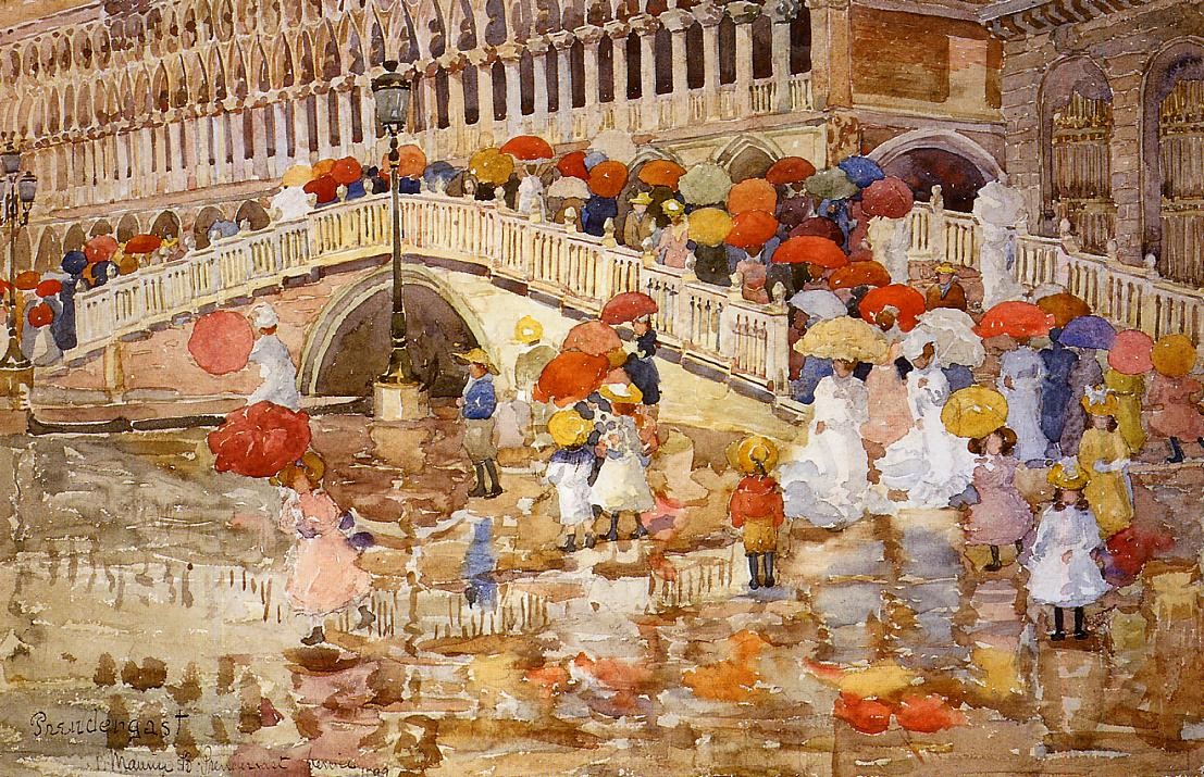 Umbrellas in the Rain by Maurice Prendergast