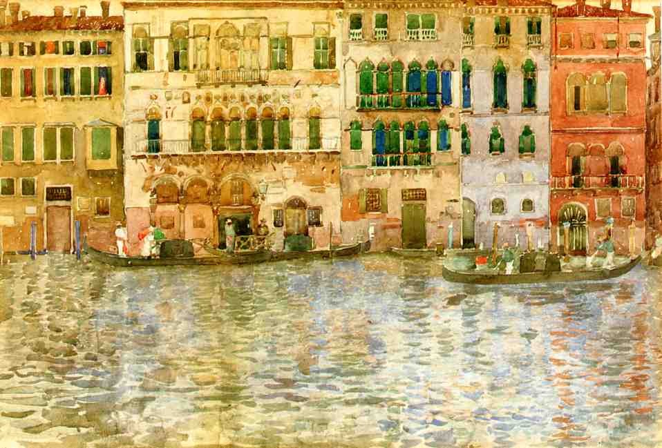 Venetian Palaces on The Grand Canal by Maurice Prendergast