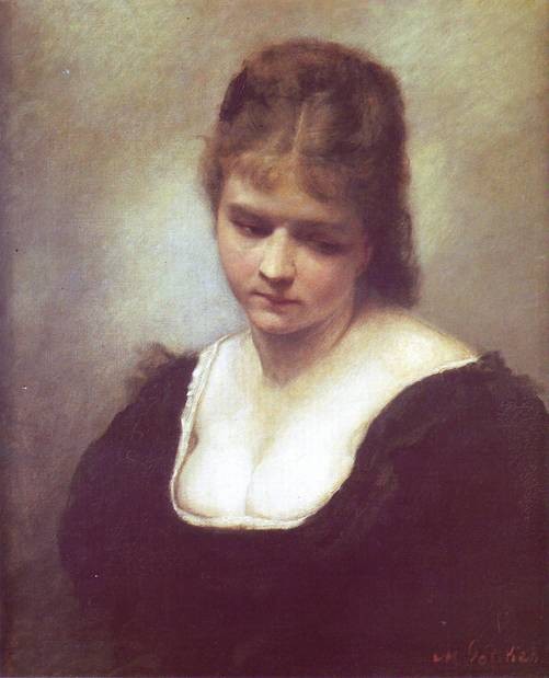 Portrait of a Woman by Maurycy Gottlieb