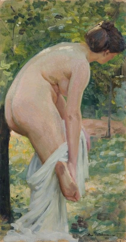 After the Bath (Female Nude with Cloth) by Max Pietschmann