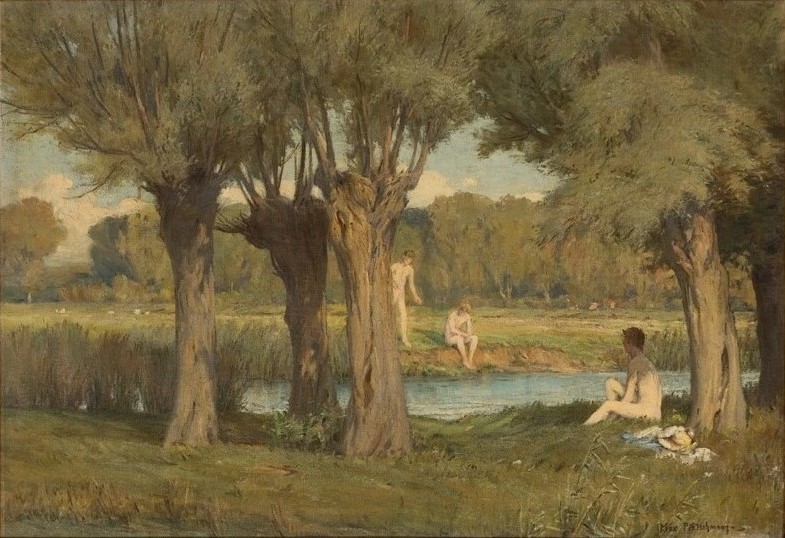 Bathers at a Pond by Max Pietschmann
