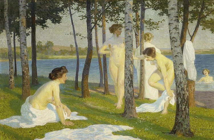 Bathing in the lake by Max Pietschmann