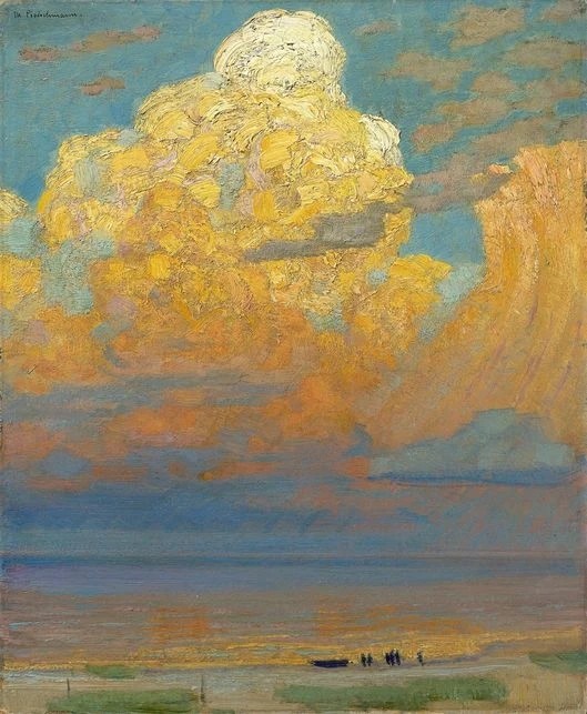 Evening clouds on the sea by Max Pietschmann
