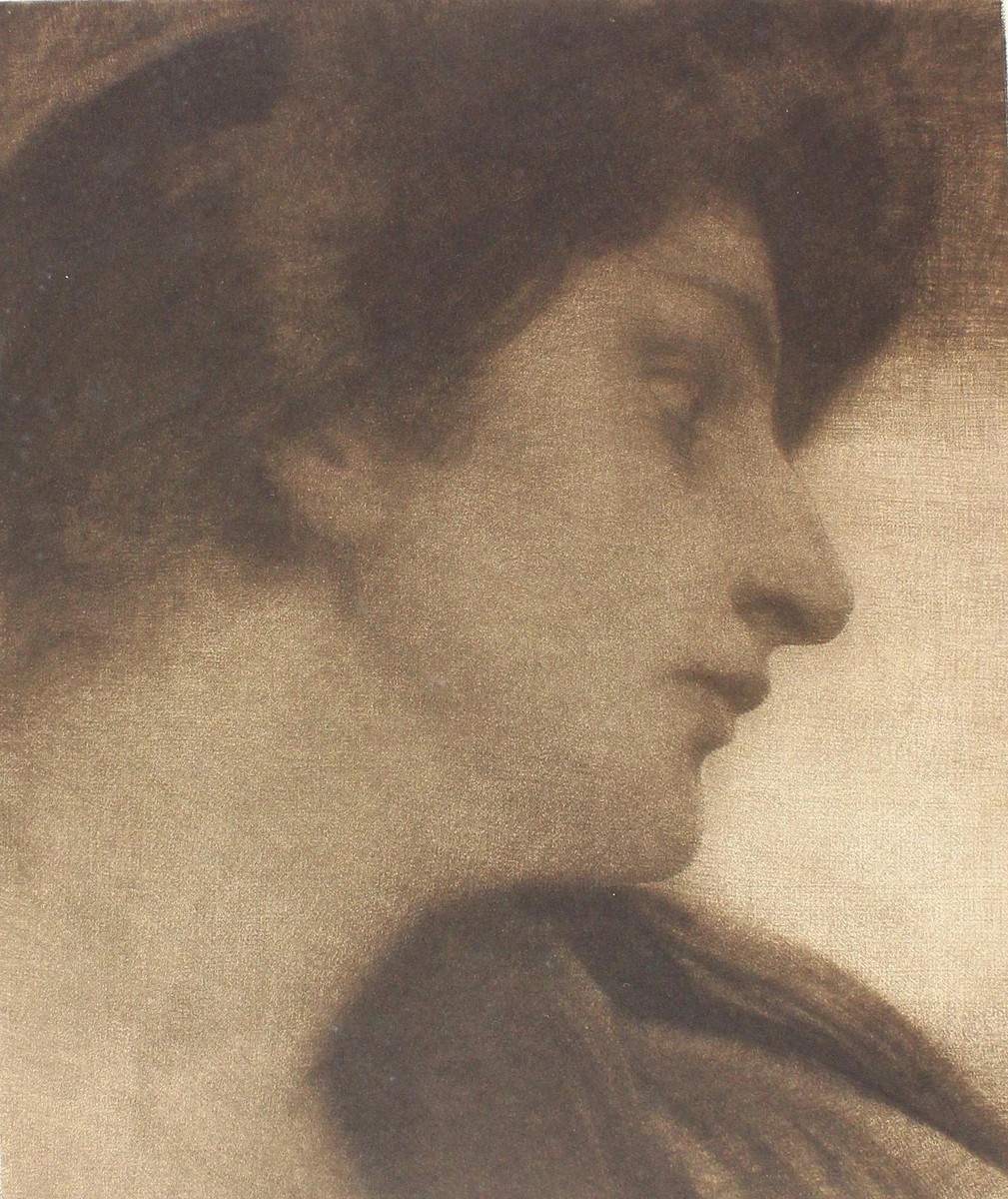 Half portrait of a woman with loose hair by Max Pietschmann