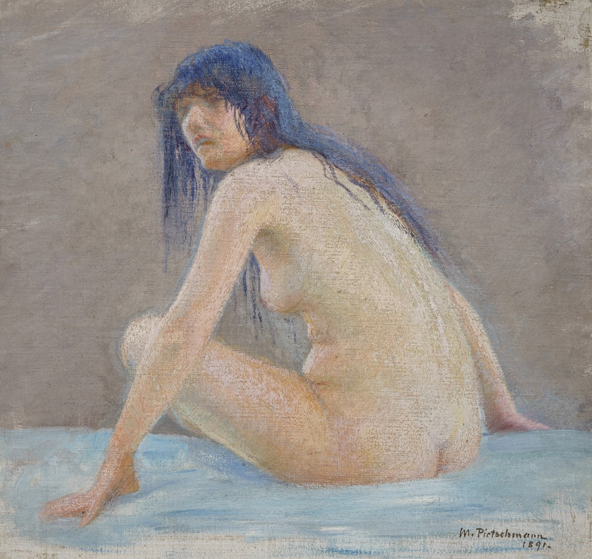 Nymph (Study for the painting The fishing expedition of Polyphemus) by Max Pietschmann