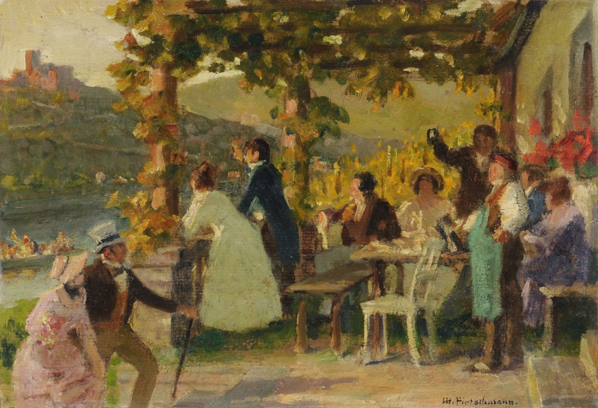 Party in the tavern garden by Max Pietschmann