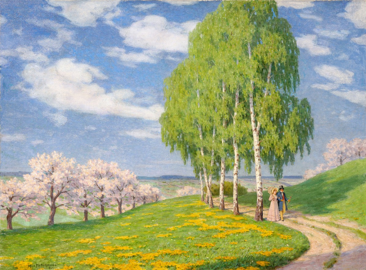 Spring walk in the Dresden countryside by Max Pietschmann