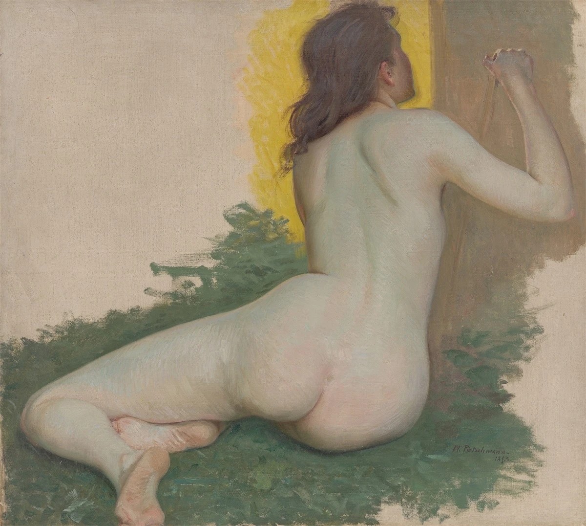 Study of a seated female nude by Max Pietschmann