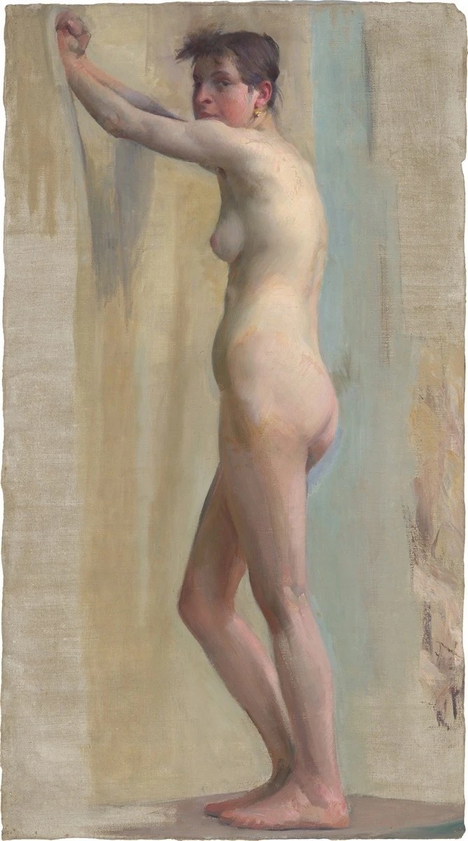 Study of a standing female nude by Max Pietschmann
