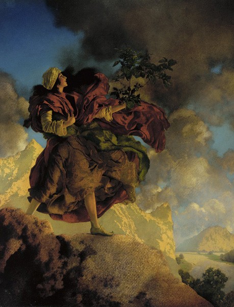 Princess Parizade Bringing Home the Singing Tree by Maxfield Parrish