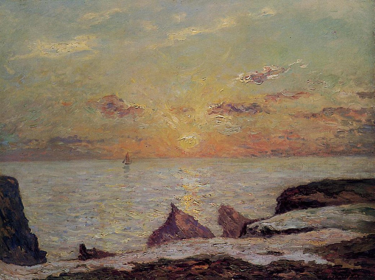 On the Cliffs of Belle Isle on Mer by Maxime Maufra