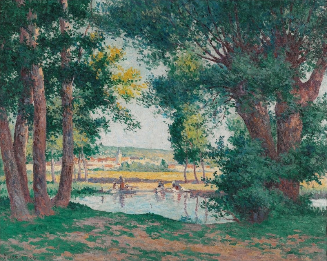Bessy-sur-cure, The Washerwomen At The Water's Edge by Maximilien Luce