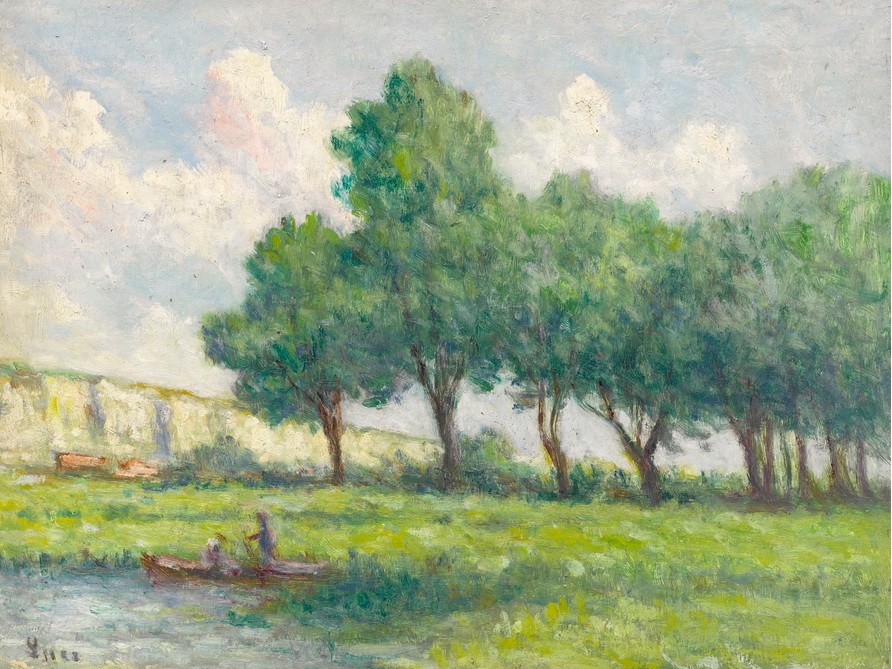 Boat Near Rolleboise by Maximilien Luce