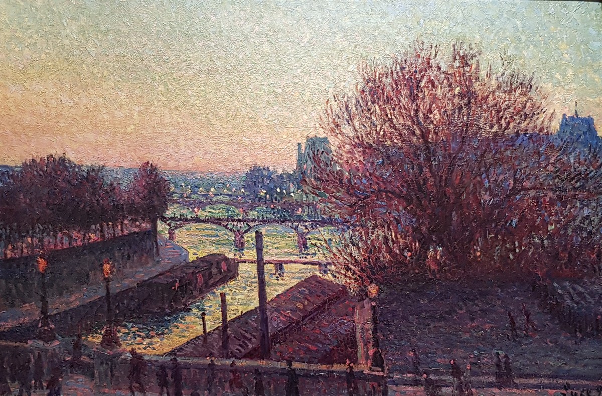 Paris seen from the Seine at nigh by Maximilien Luce