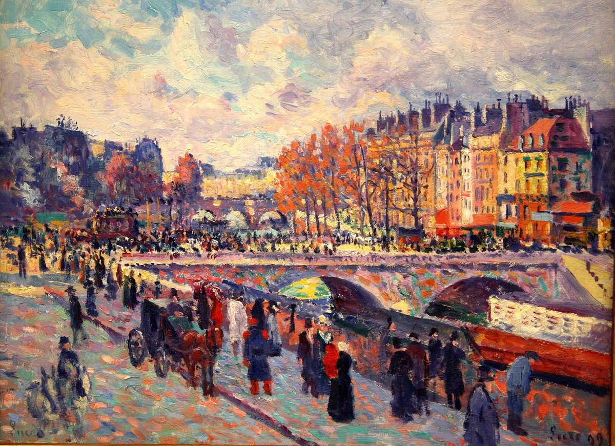 Quayside by the Seine in Paris by Maximilien Luce