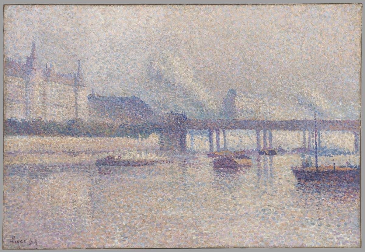 The Banks of the Seine River in Paris by Maximilien Luce