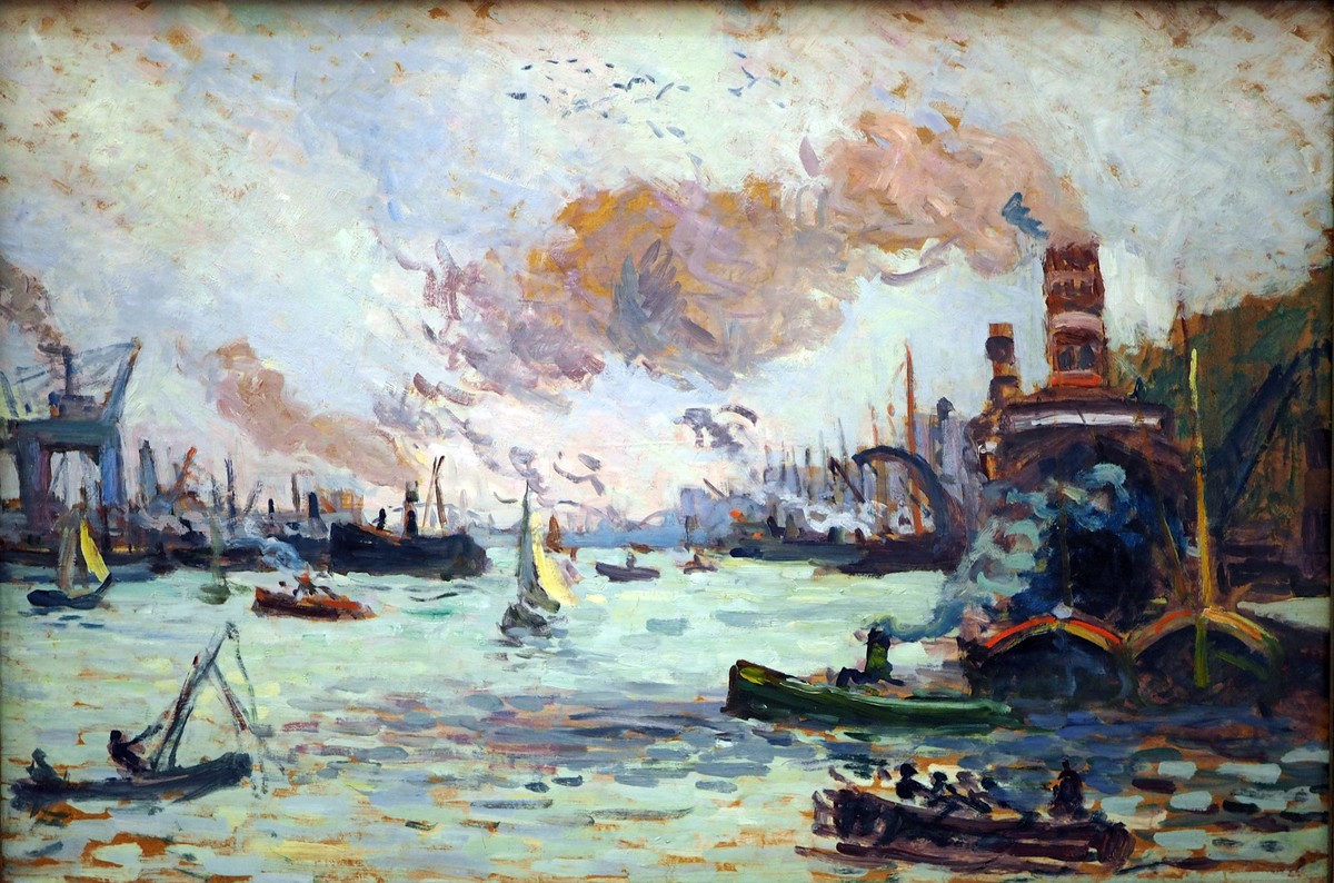 The port of Rotterdam by Maximilien Luce