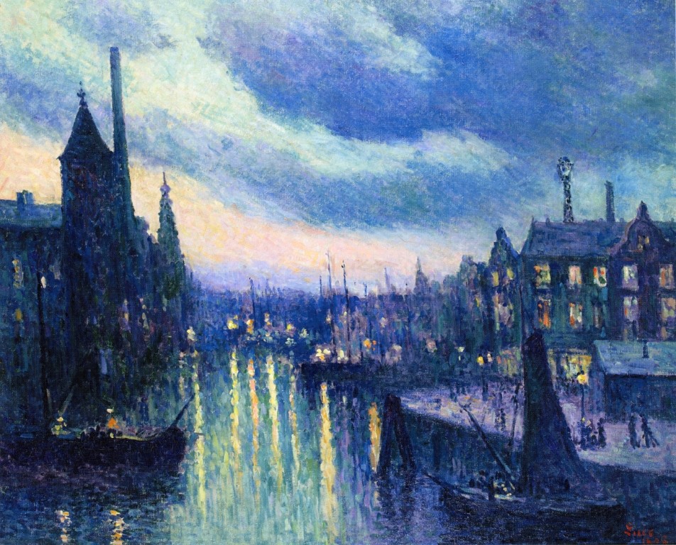 The Port of Rotterdam, Evening by Maximilien Luce