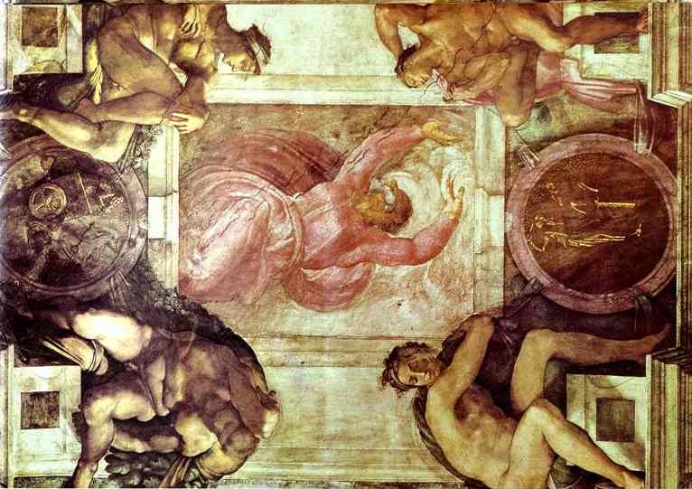 Sistine Chapel Ceiling: God Dividing Light from Darkness by Michelangelo