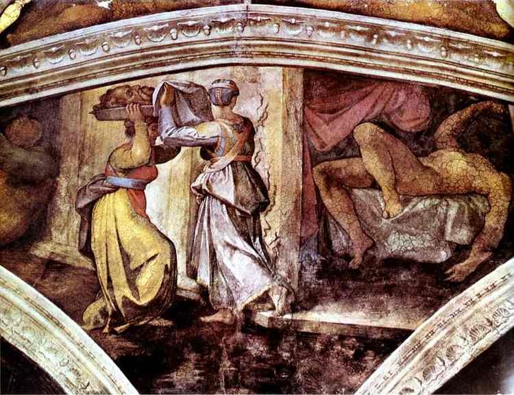 Sistine Chapel Ceiling: Judith Carrying the Head of Holofernes by Michelangelo