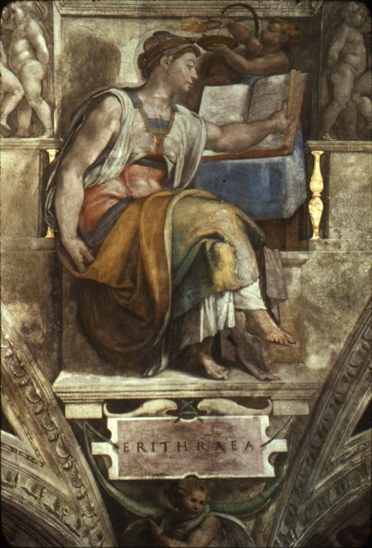 Sistine Chapel Ceiling: Sibyl Erithraea by Michelangelo