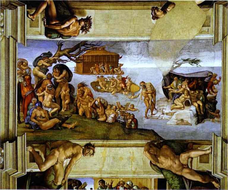 Sistine Chapel Ceiling: The Flood by Michelangelo
