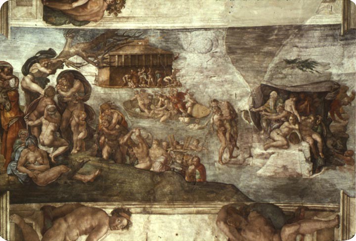 Sistine Chapel Ceiling: The Flood by Michelangelo
