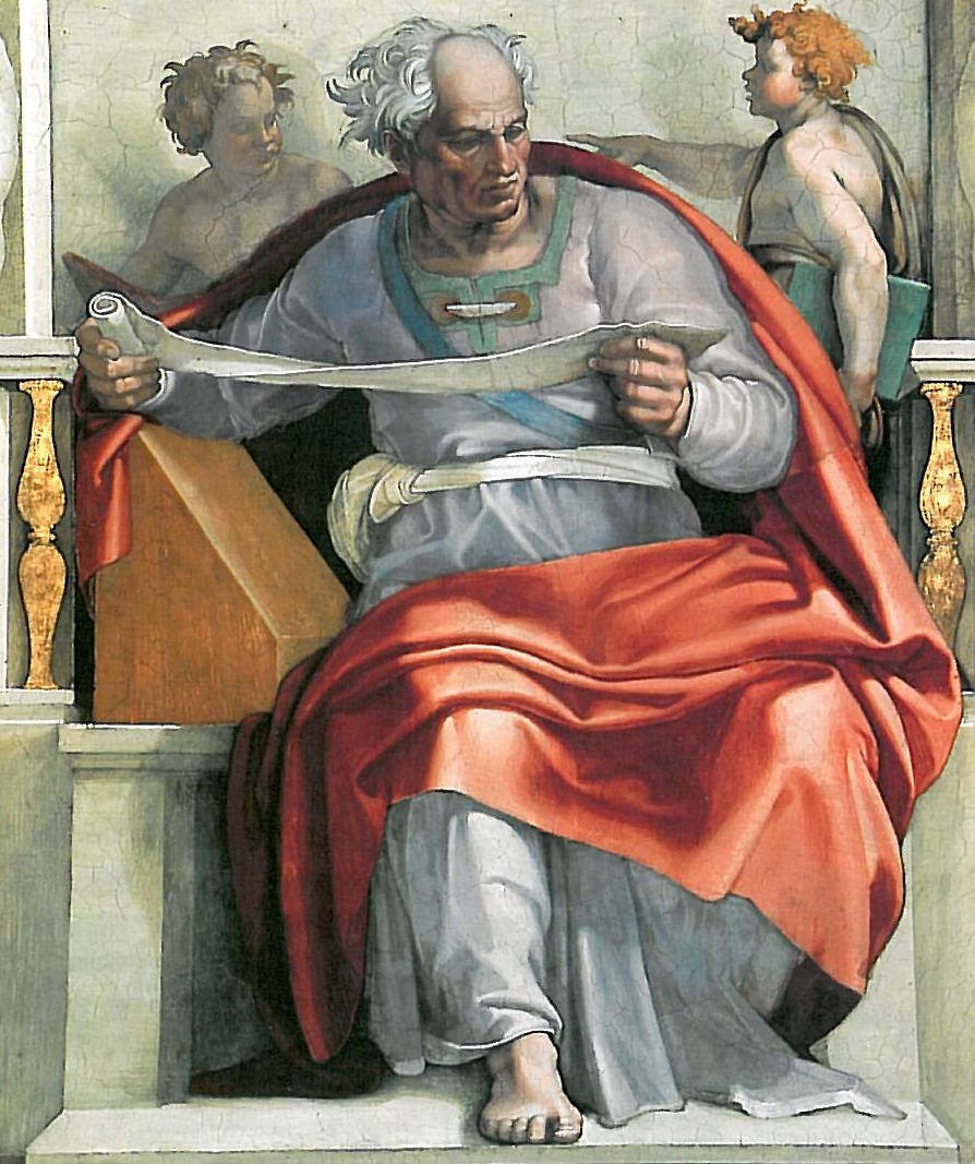 Sistine Chapel Ceiling: The Prophet Joel by Michelangelo