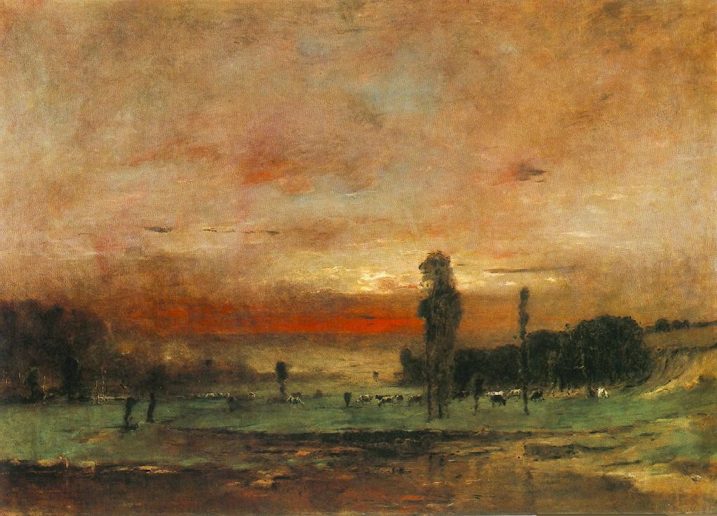 Grazing Cows by Mihaly Munkacsy