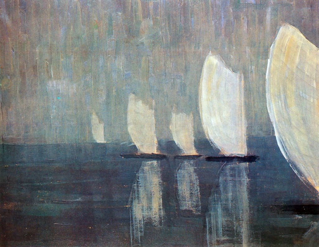 Sailing boats by Mikalojus Konstantinas Ciurlionis