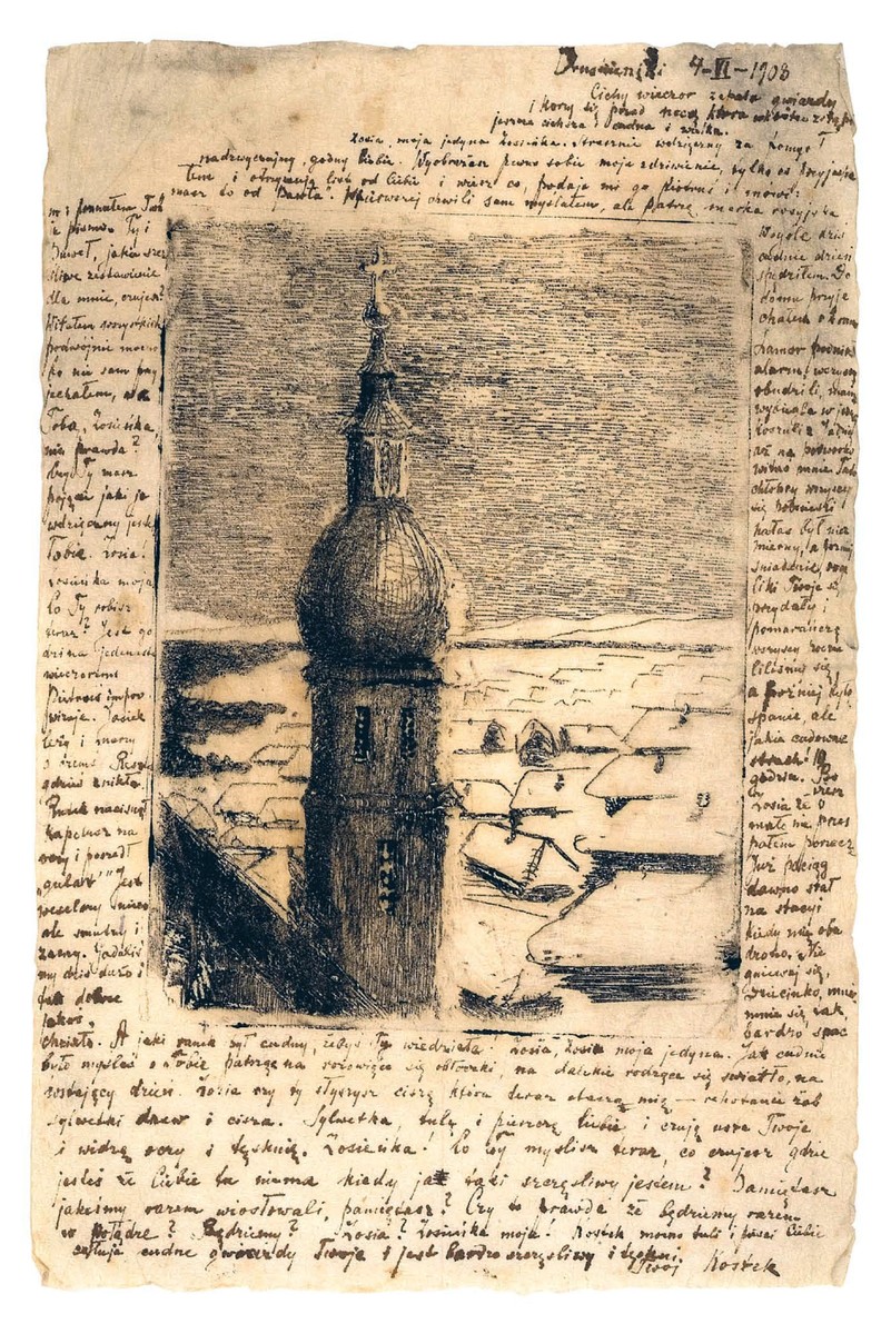 Village under the snow by Mikalojus Konstantinas Ciurlionis