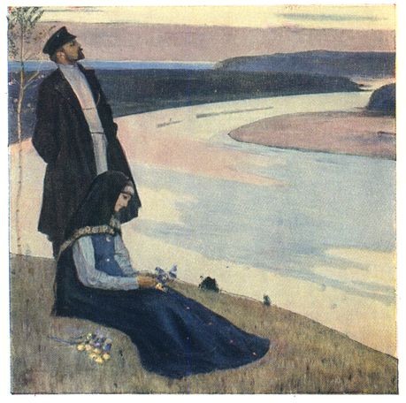 By Volga by Mikhail Nesterov
